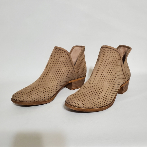 Lucky Brand Shoes - Lucky Brand Brown Perforated Ankle Booties